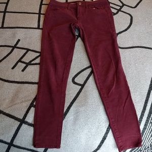 Burgundy stretch twill jeggings